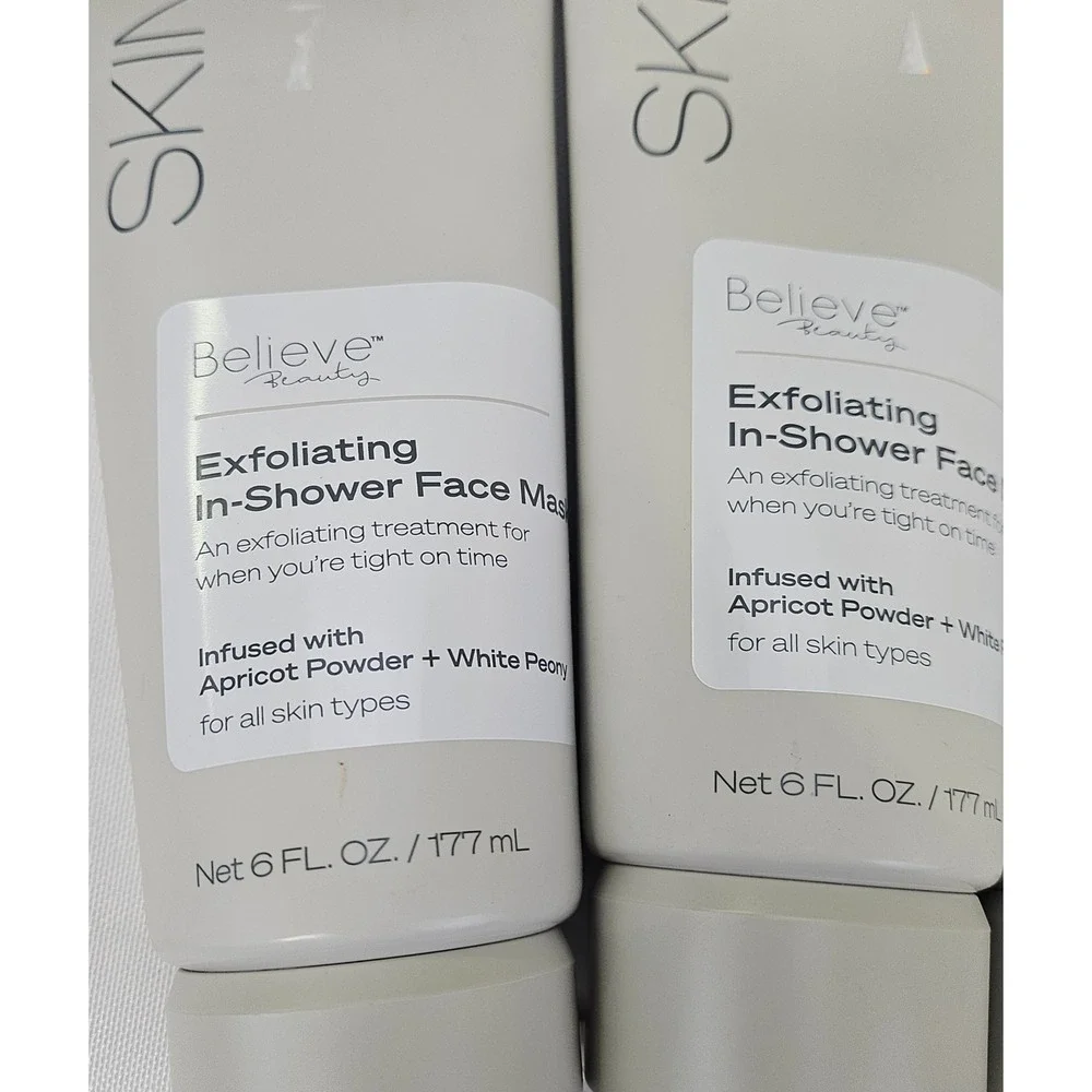 Believe Beauty Skin Face Mask Lot 4 Exfoliating In-Shower 2 Hydrating Overnight - Picture 4 of 8